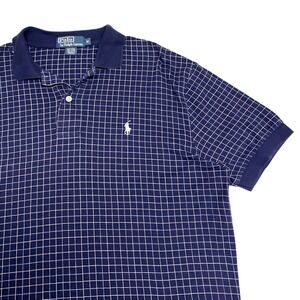 Y2K Blue Polo Ralph Lauren Check Polo Shirt